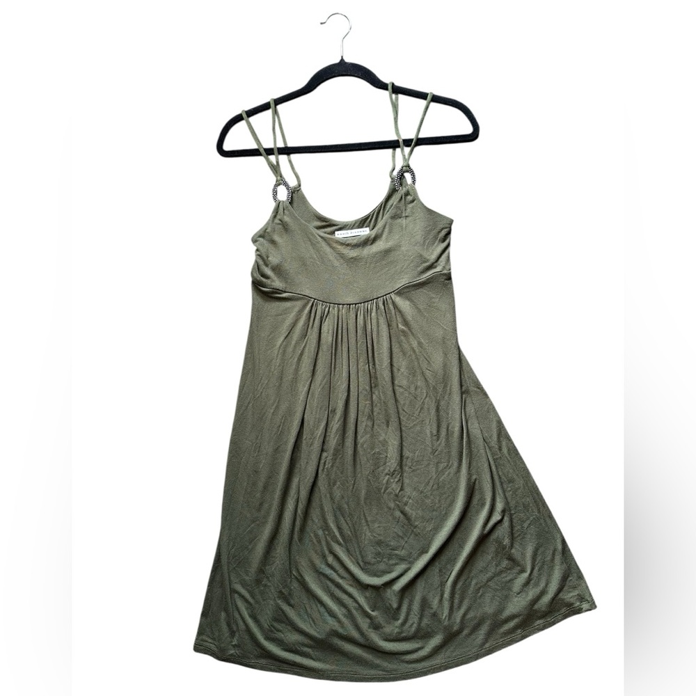 Robin Piccone Olive Green Sundress Beaded Ring Strap Detail Size M
